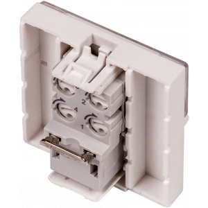 Вставка Mosaic 45x45, RJ-11, со шторкой и увеличенным окном маркировки, белая